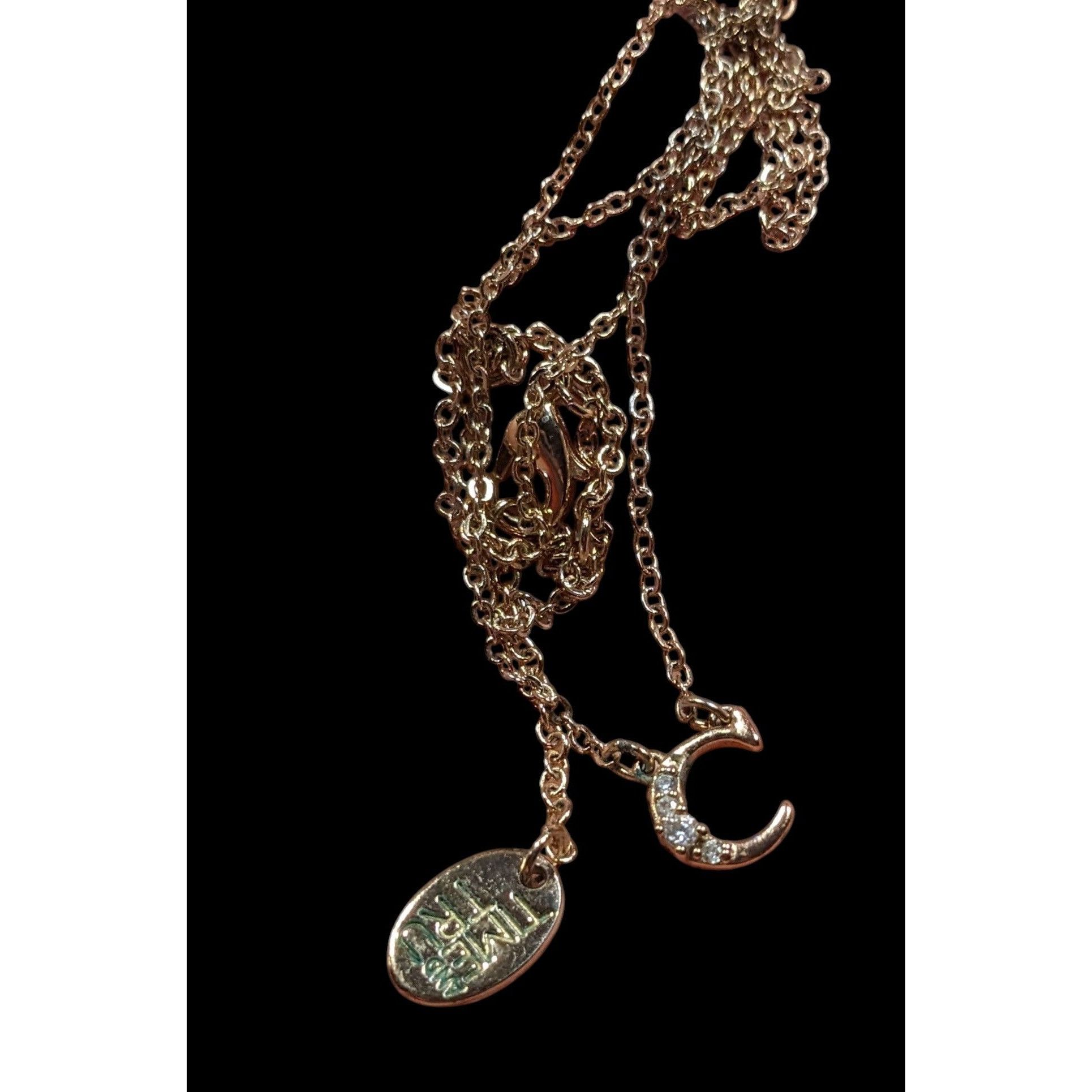 Other Minimalist Celestial Rhinestone Moon Pendant Necklace Size ONE SIZE - 4 Thumbnail