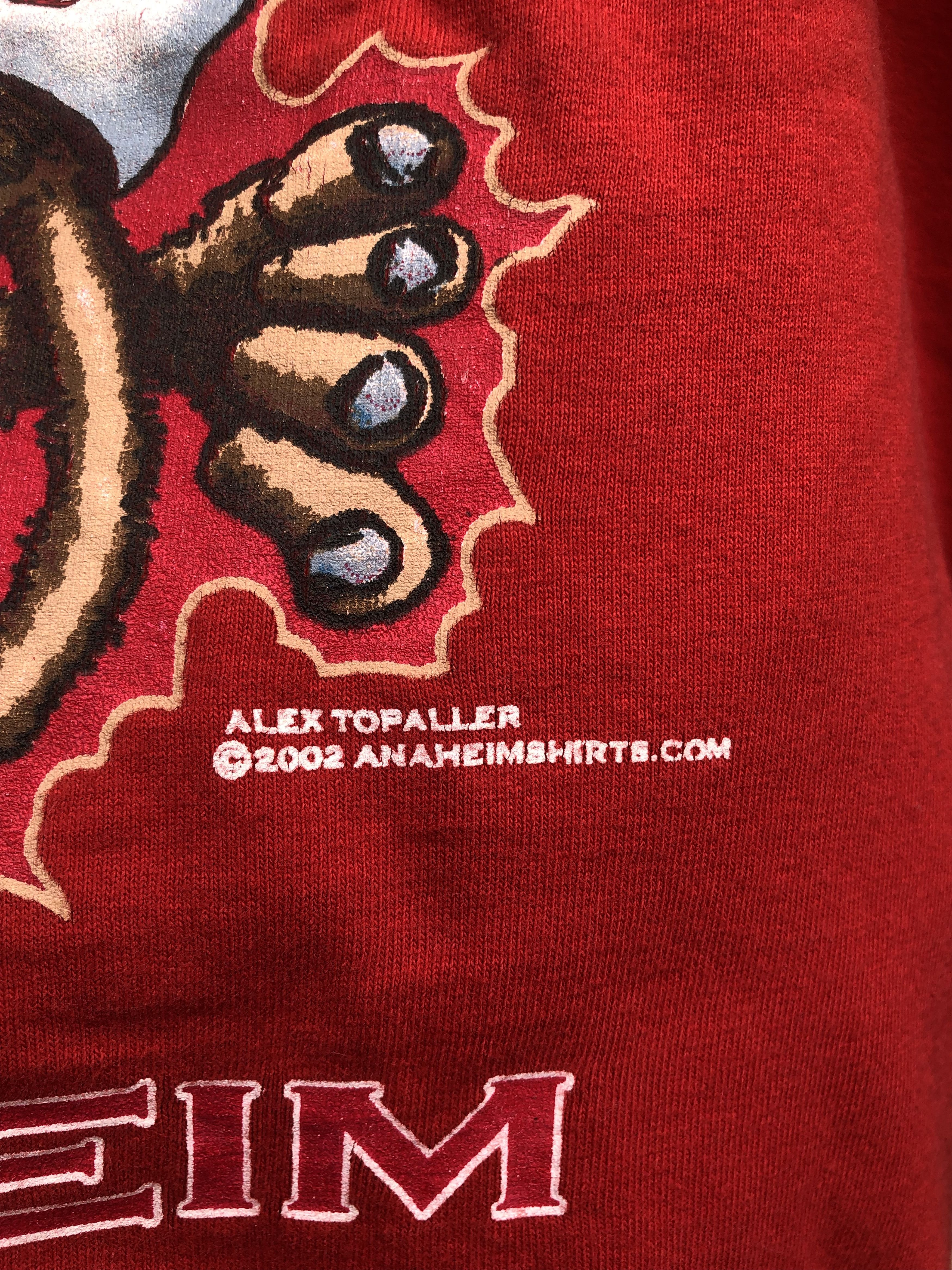 Vintage Vtg MLB Anaheim Angles Monkey Junkie By Alex Topaller Tee Size US XL / EU 56 / 4 - 5 Thumbnail