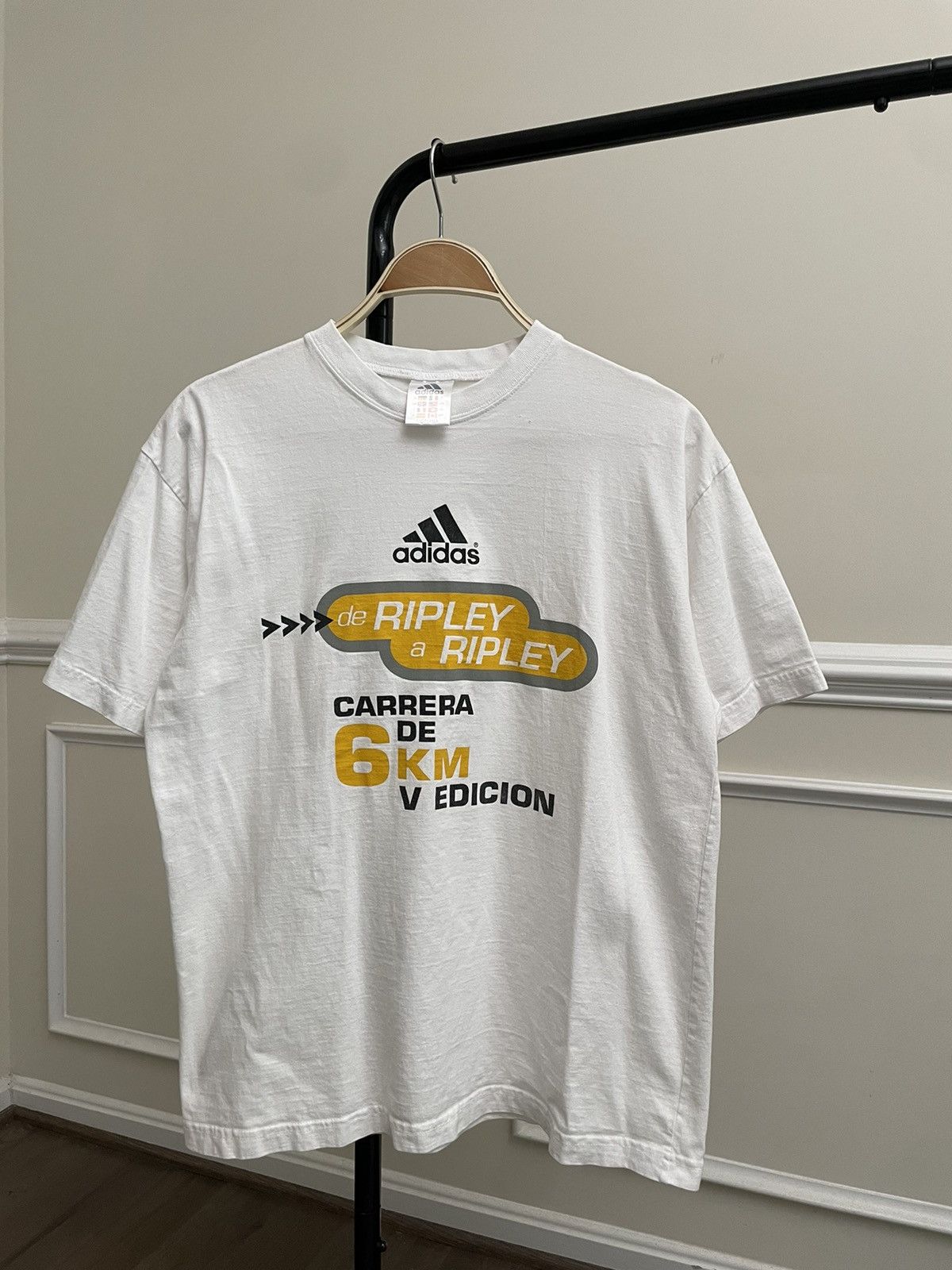 Vintage Vintage Y2K Adidas White Art Graphic Tee Shirt Unsoundrags Size US M / EU 48-50 / 2 - 2 Thumbnail