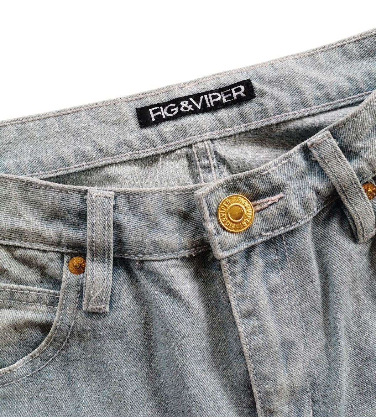 Japanese Brand Fig Viper Art Distressed Jeans Size 26" / US 2 / IT 38 - 9 Thumbnail