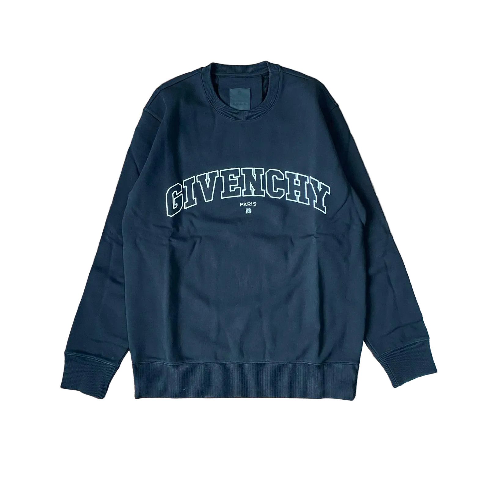 Givenchy Black Embroidered College Arch Logo Sweatshirt Size US M / EU 48-50 / 2 - 1 Thumbnail