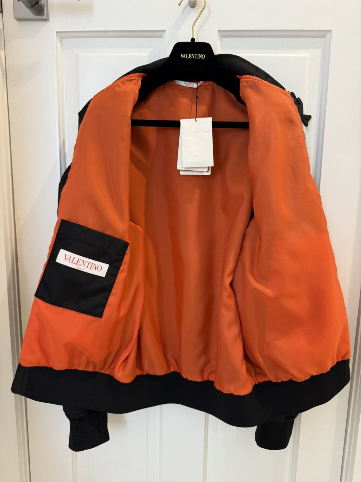 Valentino Valentino Men Bomber Black 3D flower Collar Size US S / EU 44-46 / 1 - 10 Thumbnail