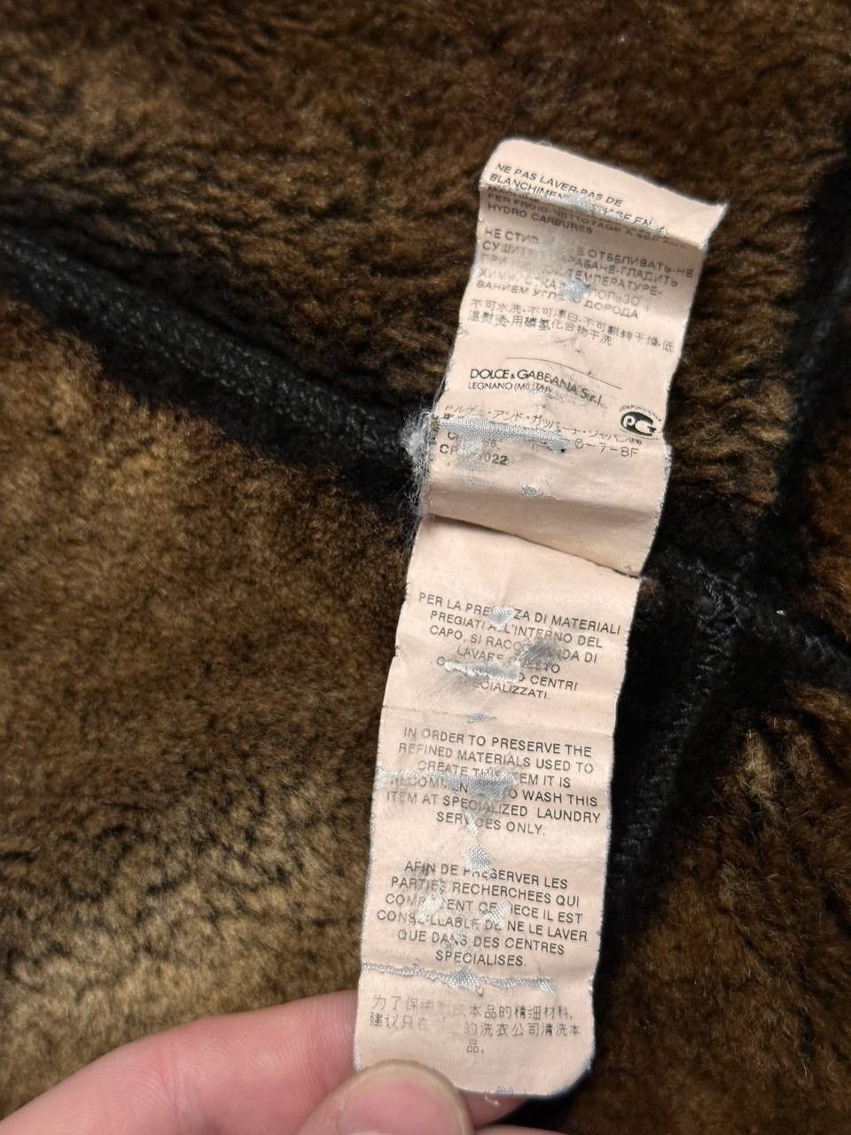 Dolce & Gabbana Archive Shearling Fur Leather Coat Rare