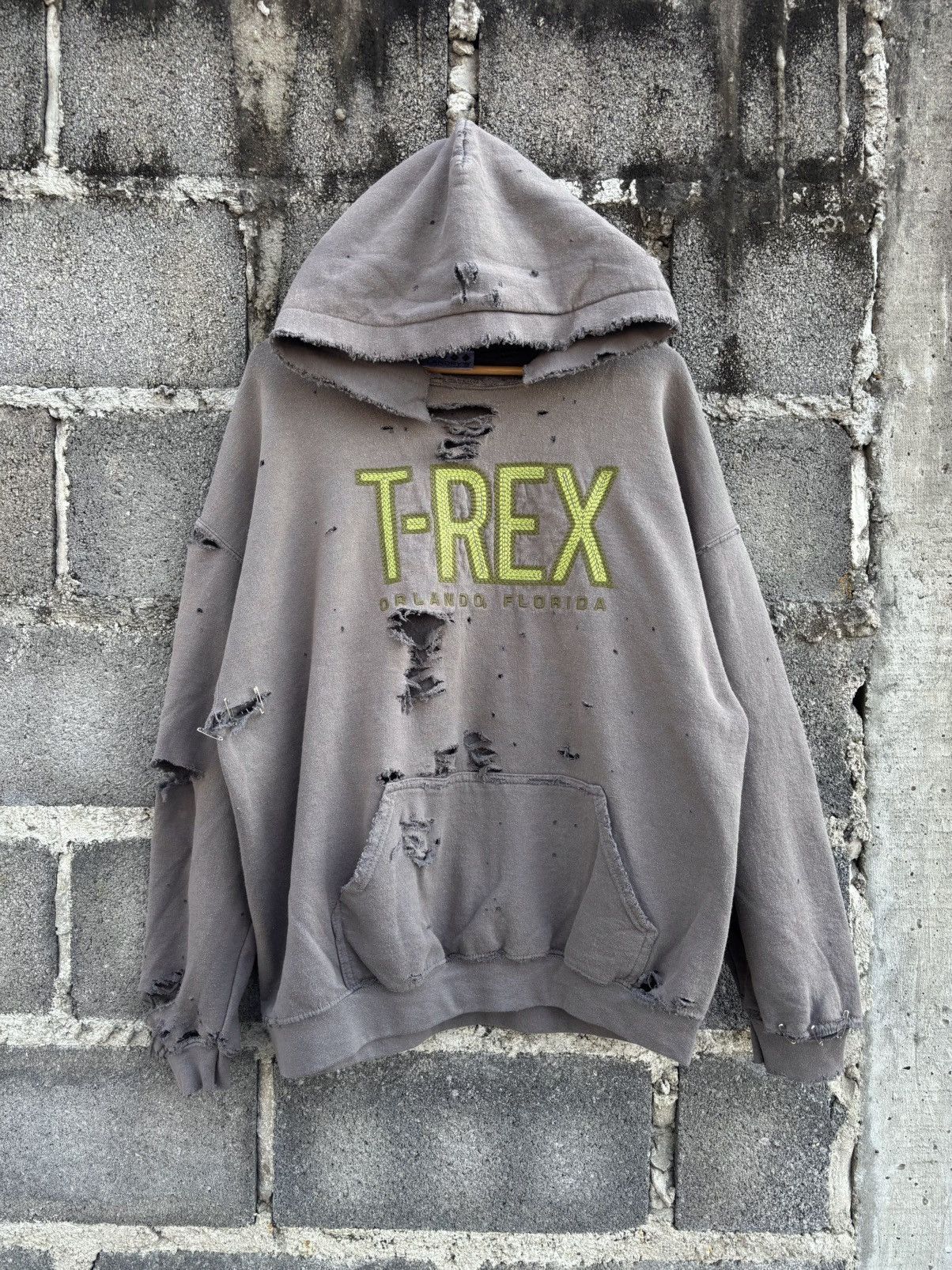 Vintage Thrashed Distressed T-REX Hoodie Size US XL / EU 56 / 4 - 1 Thumbnail