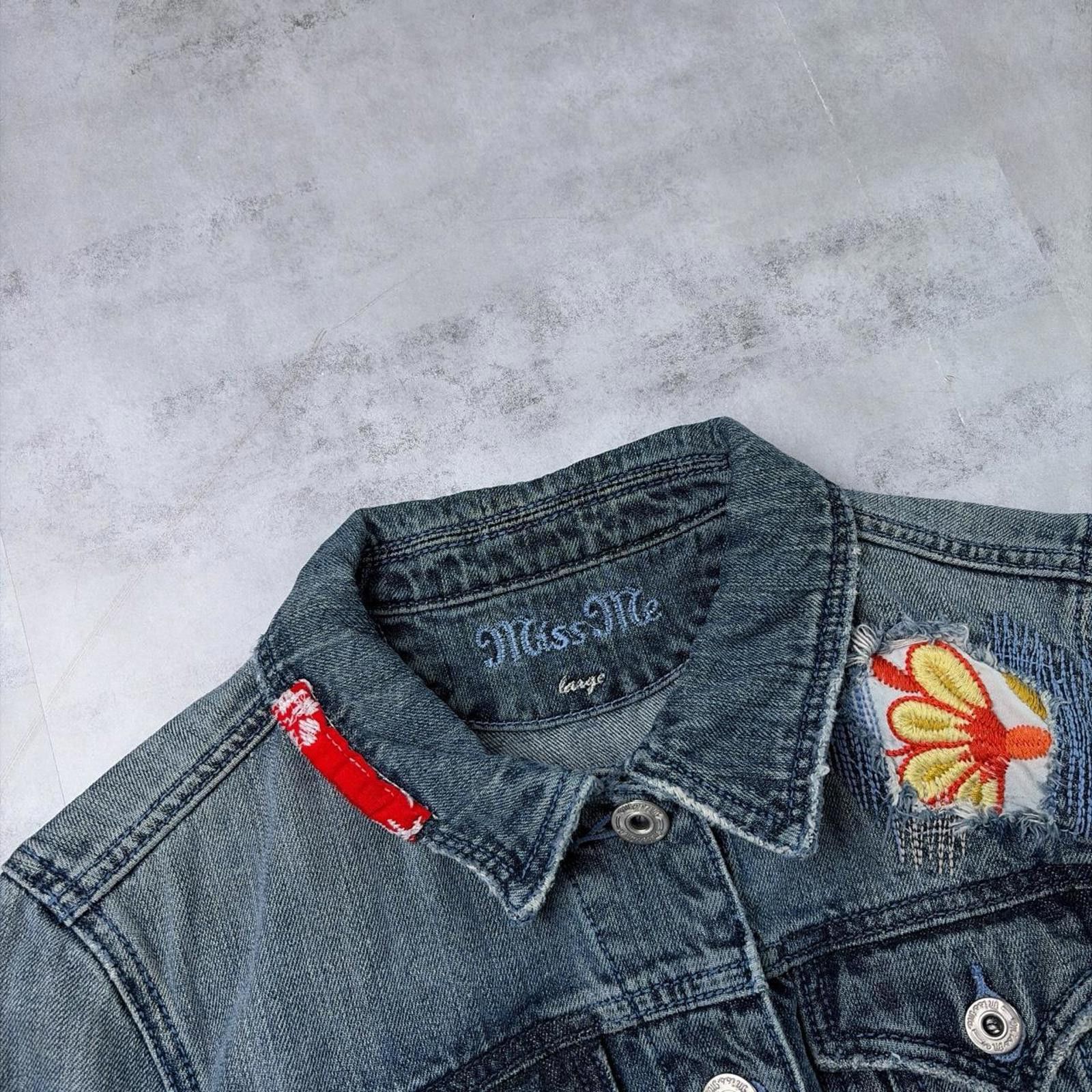 Other Y2K Miss Me Patchwork Grunge Denim Trucker Jacket Size M / US 6-8 / IT 42-44 - 4 Thumbnail