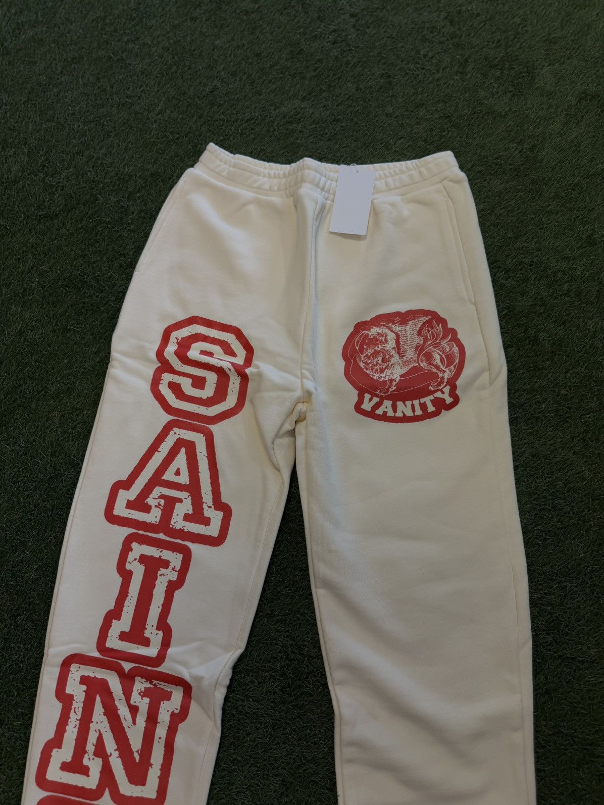 Saint Vanity Saint Vanity Cream Red Sweatpants Size M (NEW) Size US 28 / EU 44 - 4 Thumbnail