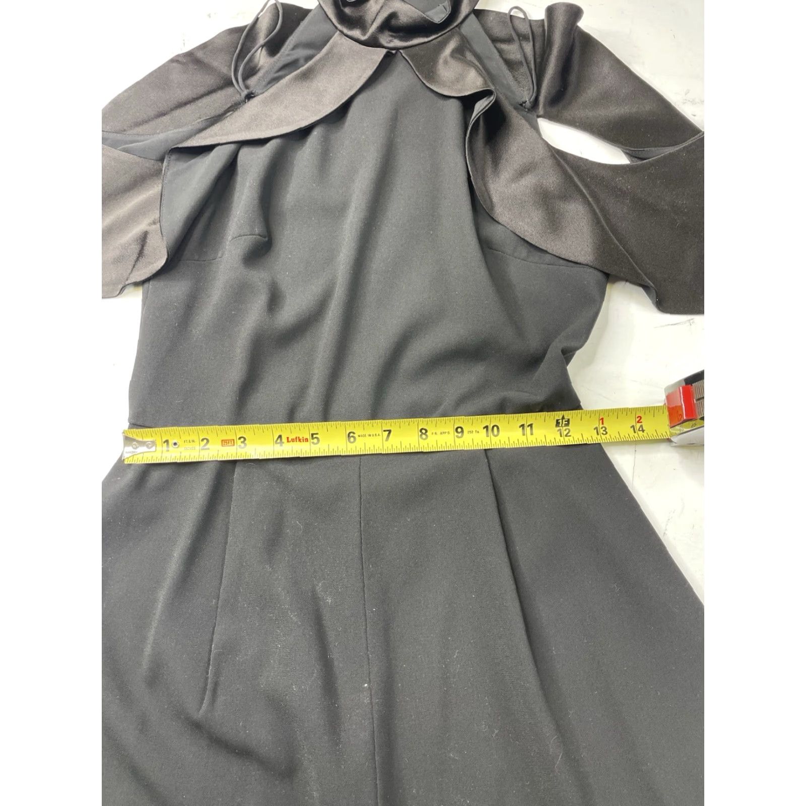 Alice + Olivia Alice + Olivia Rosaline High Neck Satin Ruffle Cold Shoulder Pleated Romper 4 Black Women Romper Satin Ruffle High Neck Pleated Cold Shoulder 4 Womens Size 27" / US 4 / IT 40 - 6 Thumbnail