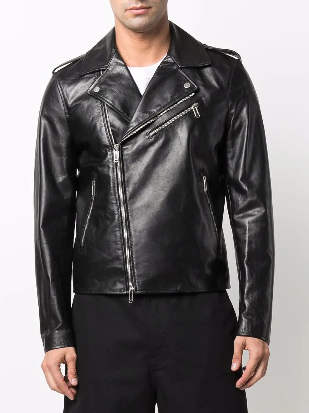 Off-White o1gr1nt1124 Diag Tab Biker Jacket in Black Size US XXL / EU 58 / 5 - 3 Thumbnail