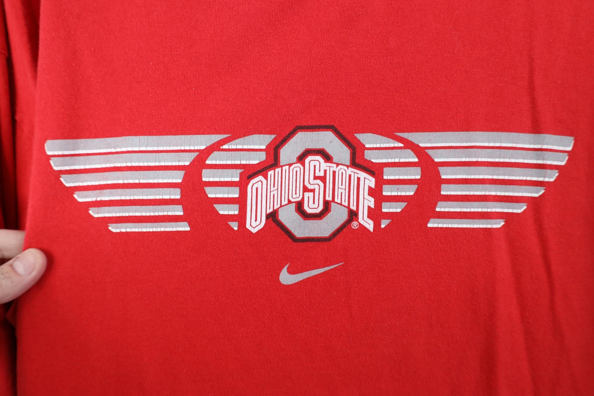 Nike Vintage Nike Center Swoosh Ohio State University T-Shirt Size US XL / EU 56 / 4 - 4 Thumbnail