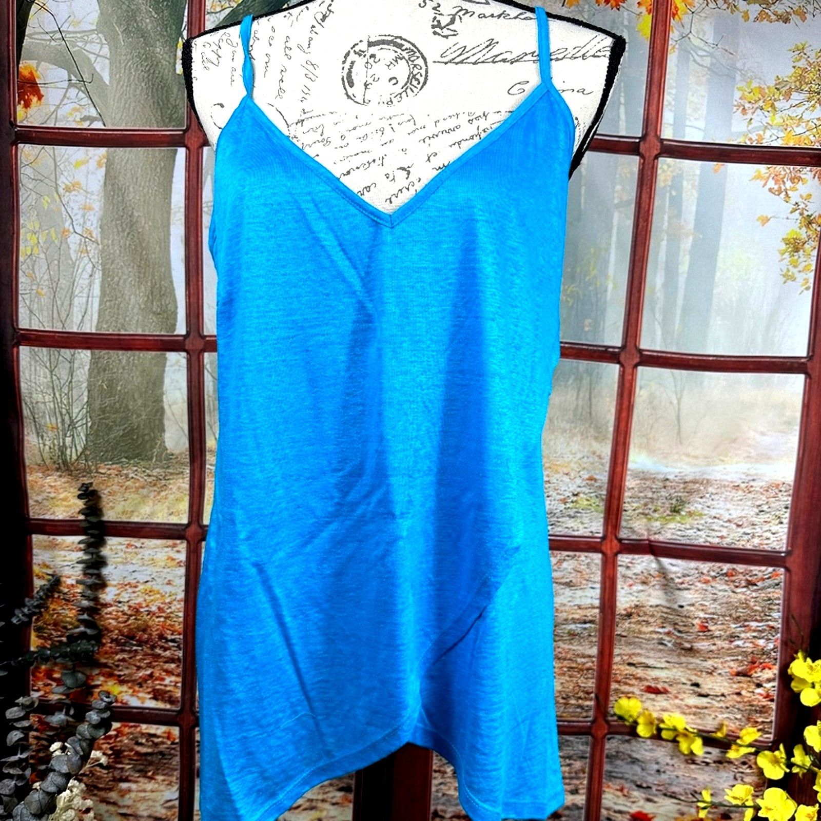 Other Socapri Tank Top 100% Flax Mediterranean Blue Made Italy L Size L / US 10 / IT 46 - 6 Thumbnail