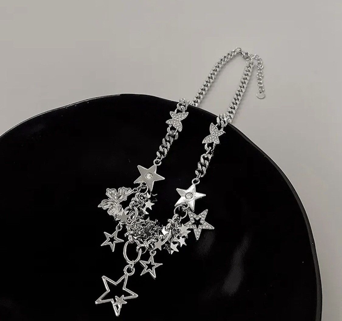 Japanese Brand Butterfly Star Rhinestone Choker Necklace Size ONE SIZE - 4 Thumbnail