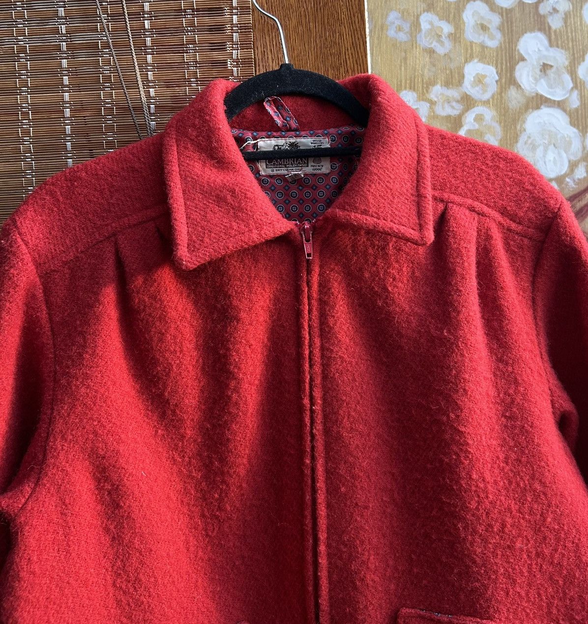 Vintage 70s-60s Cambrian Traditional Welsh Tweed Red Zip Wool Jacket Size US M / EU 48-50 / 2 - 3 Thumbnail