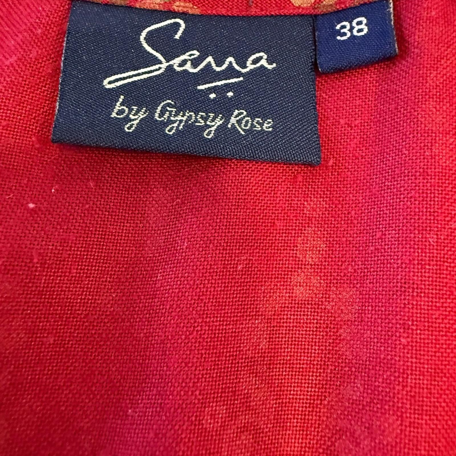 Other Sarra red embroidered ornate maxi sari with pockets SZ 38 Size M / US 6-8 / IT 42-44 - 7 Thumbnail