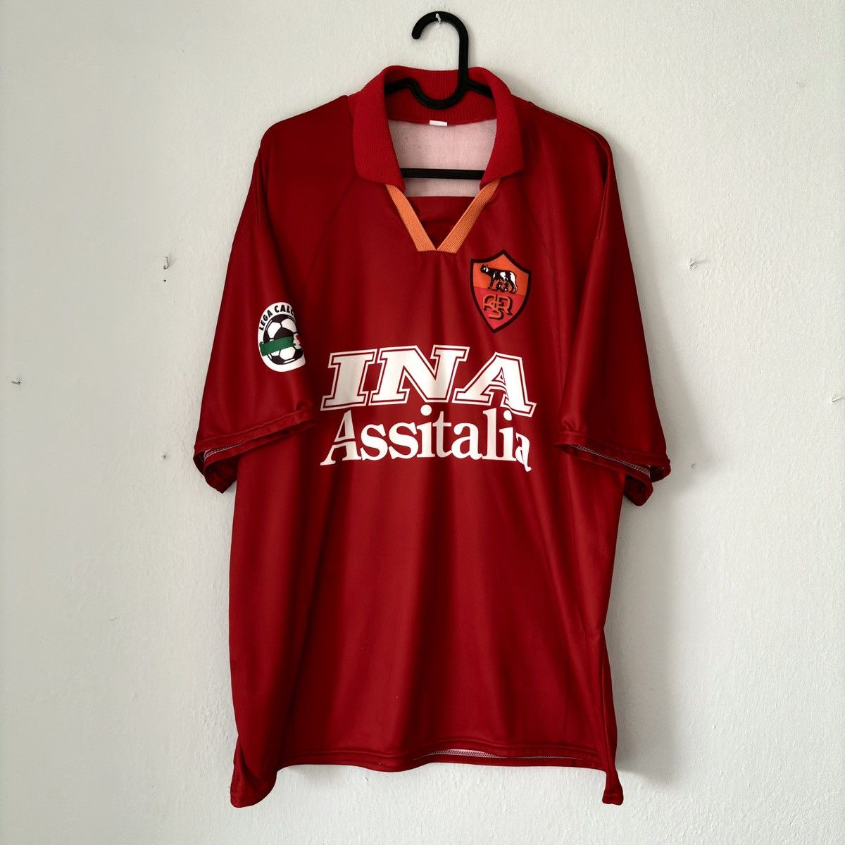 Vintage 1999 2001 AS Roma Batistuta Italy Vintage Home Soccer Jersey Size US L / EU 52-54 / 3 - 5 Thumbnail