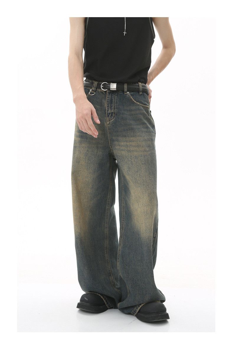Vintage Japanese style retro distressed loose wide-leg casual jeans Size US 32 / EU 48 - 2 Thumbnail