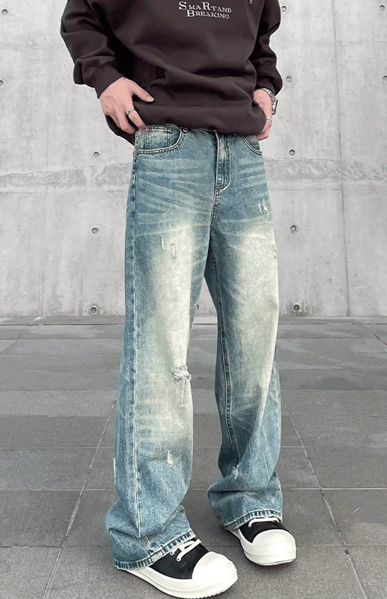 Japanese Brand × Vintage Vintage Distressed Baggy Blue Jeans Size US 28 / EU 44 - 1 Thumbnail