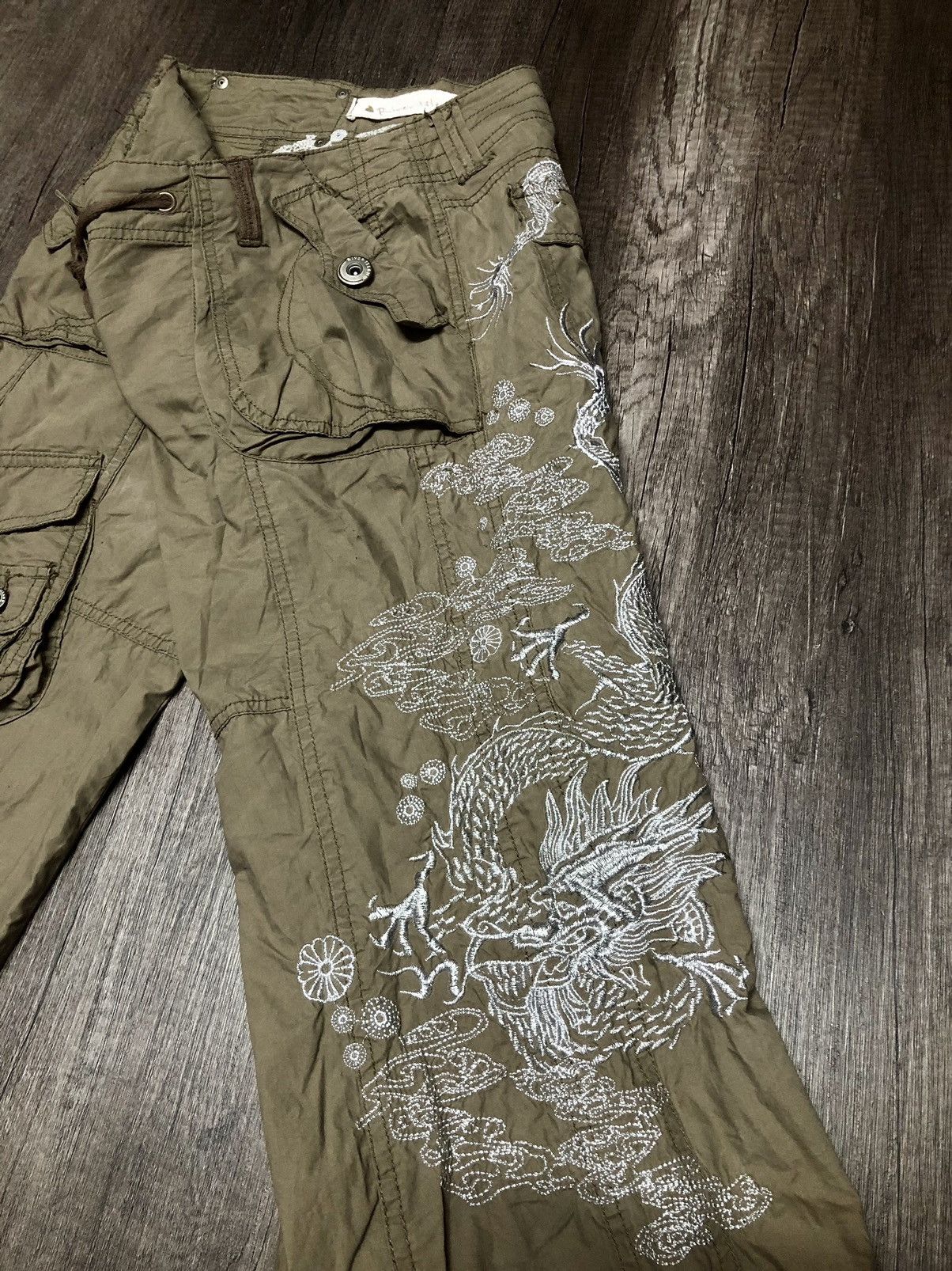 Japanese Brand × River Island River Island Cargo Pants Big Logo Dragon Sukajan Design Size US 32 / EU 48 - 5 Thumbnail