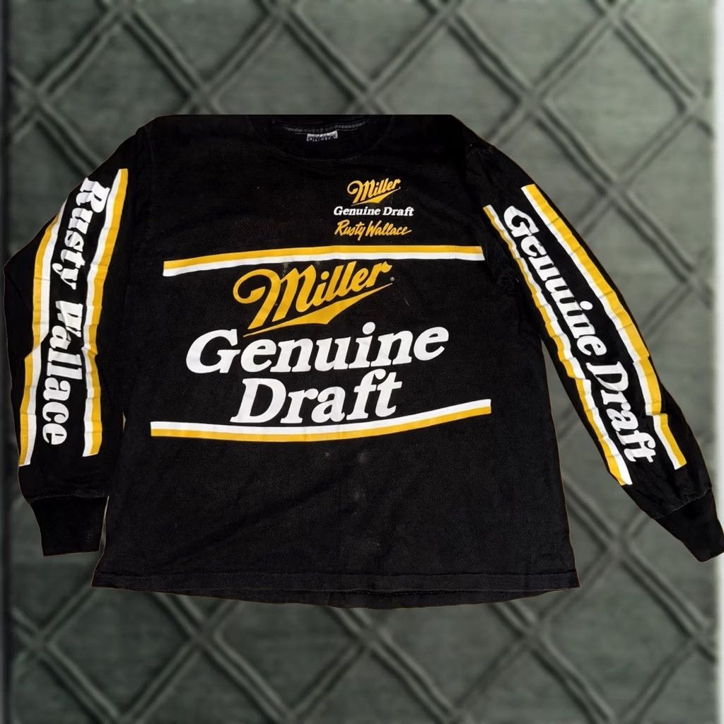 Vintage VINTAGE Miller Genuine Draft Rusty Wallace NASCAR Racing Sweater Adult M Black 90s Mens Size US M / EU 48-50 / 2 - 1 Thumbnail