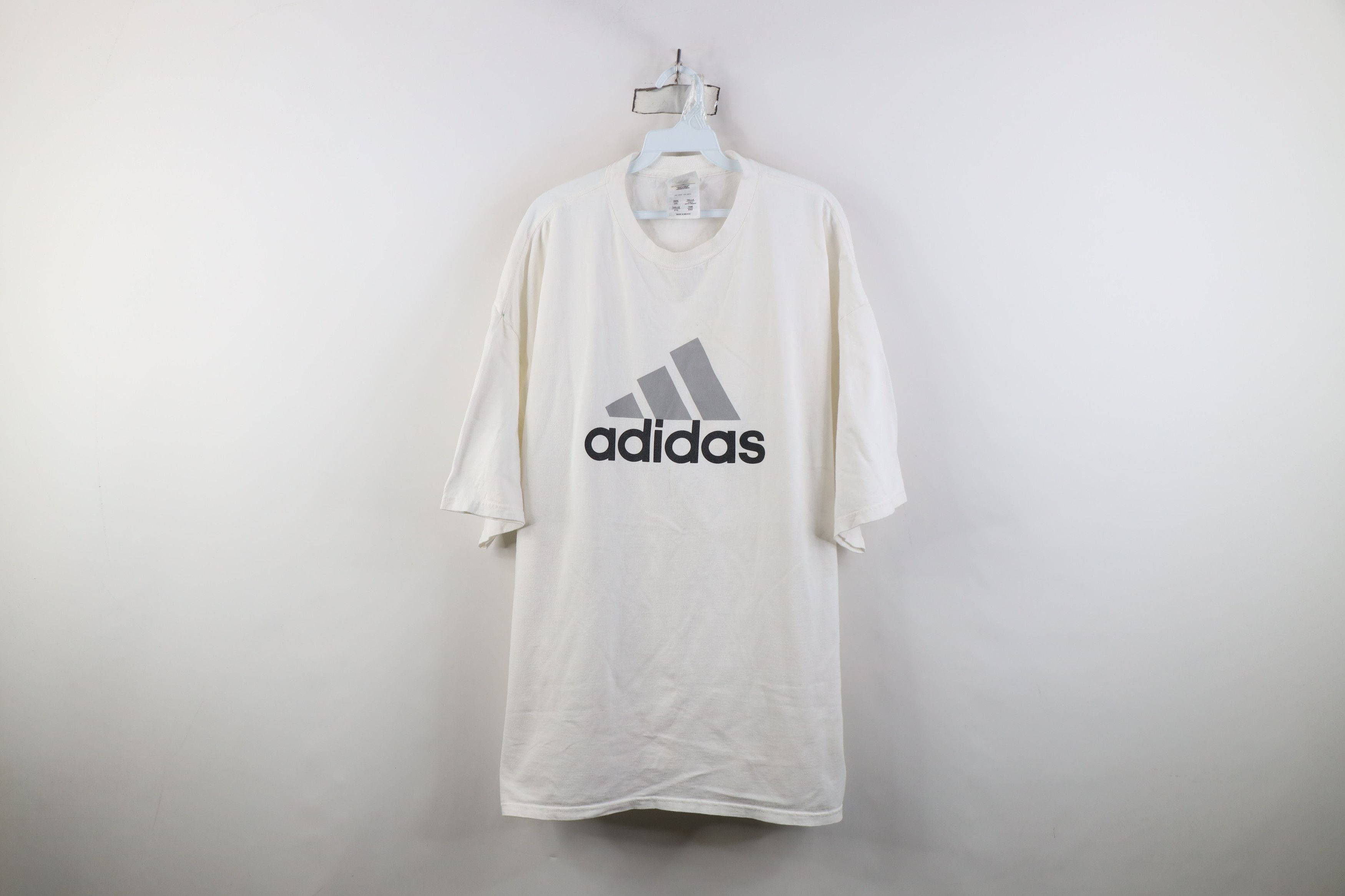 Adidas Vintage Y2K 2004 Adidas Spell Out Big Logo T-Shirt White Size US XXL / EU 58 / 5 - 1 Thumbnail