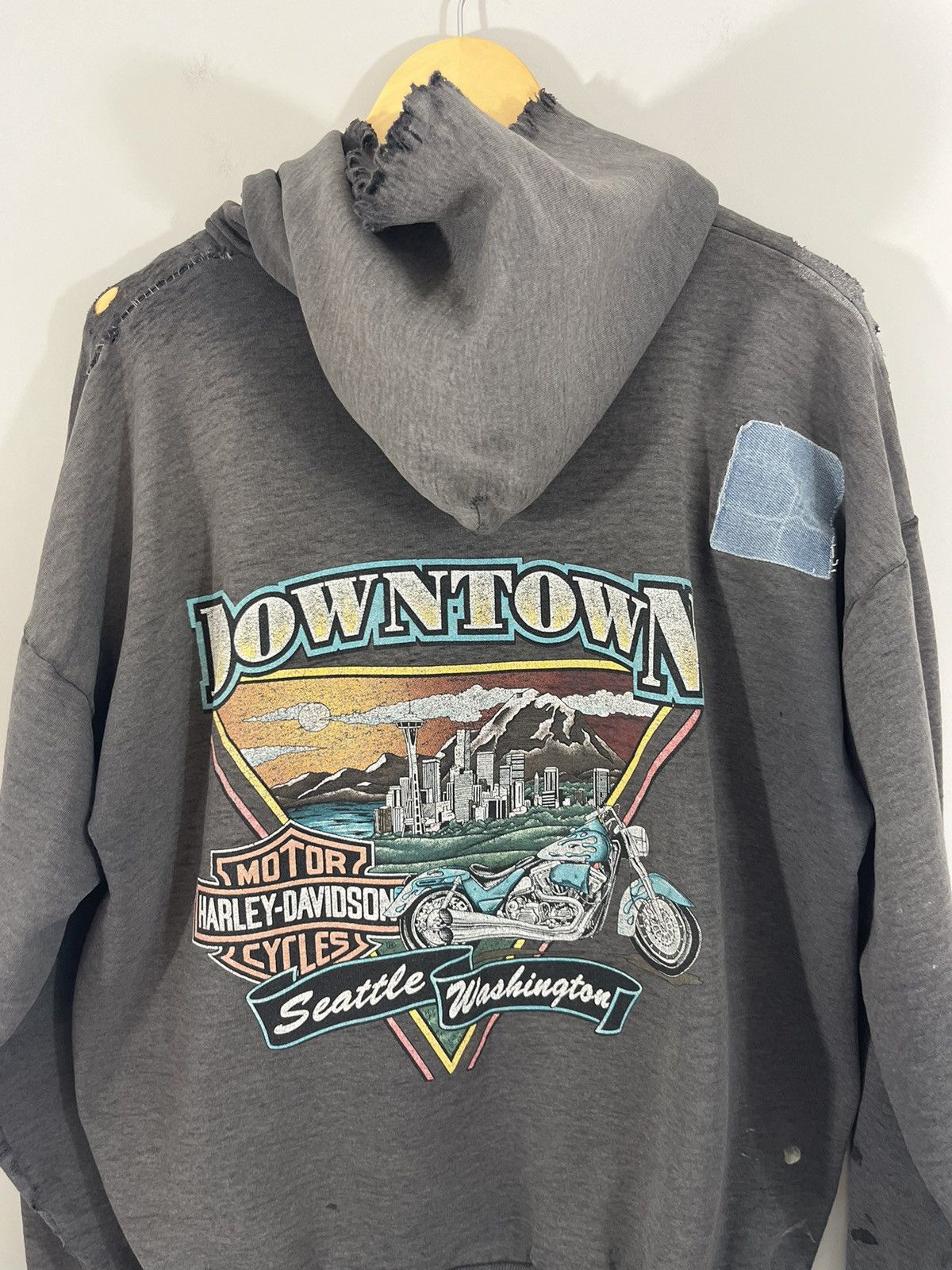 Harley Davidson Thrashed Harley Davidson Patched Custom Distressed Hoodie Size US XL / EU 56 / 4 - 8 Thumbnail