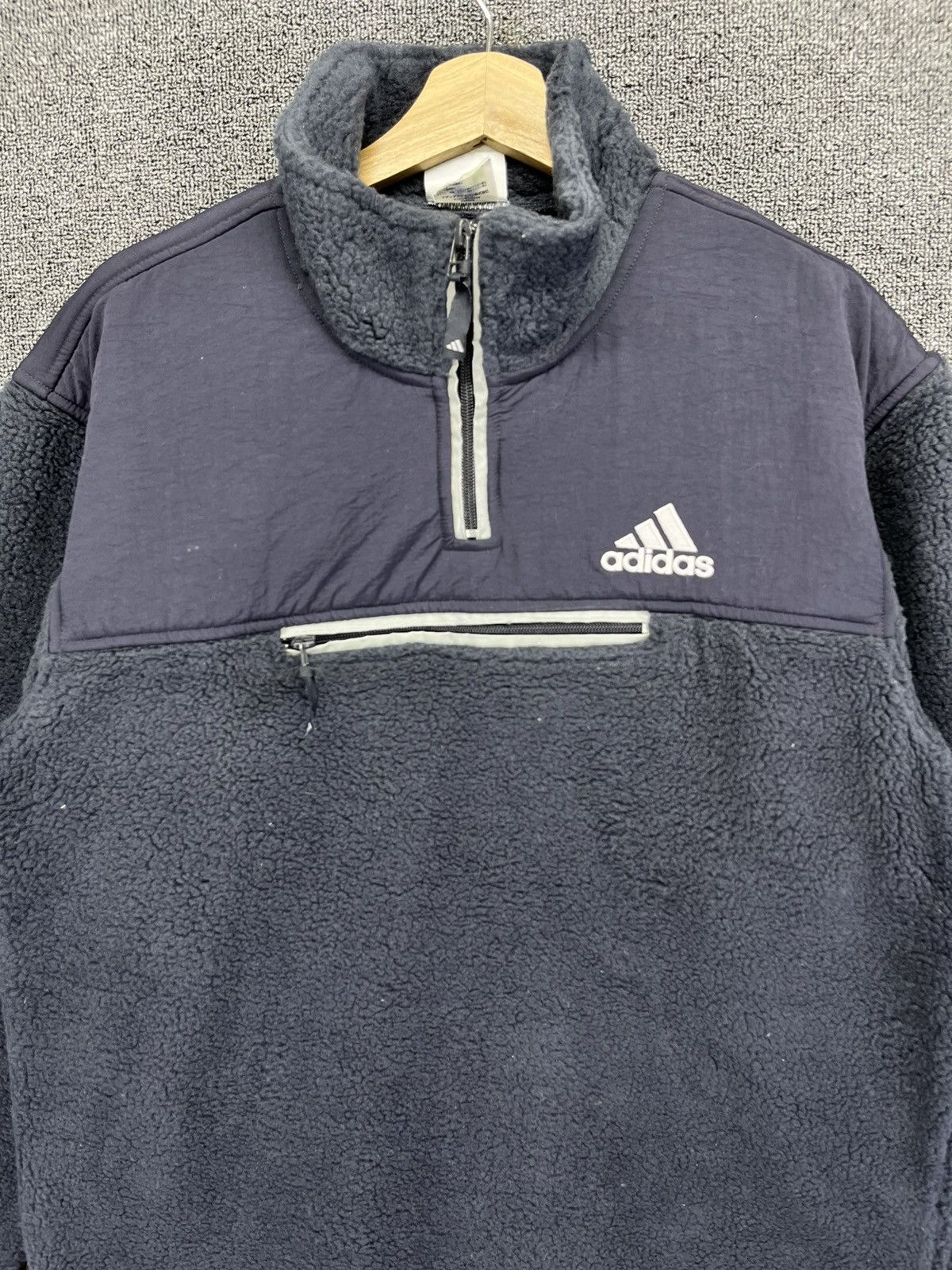 Adidas Vintage Adidas Fleece Rare Half Zipper Sweatshirts Jacket Size US M / EU 48-50 / 2 - 5 Thumbnail