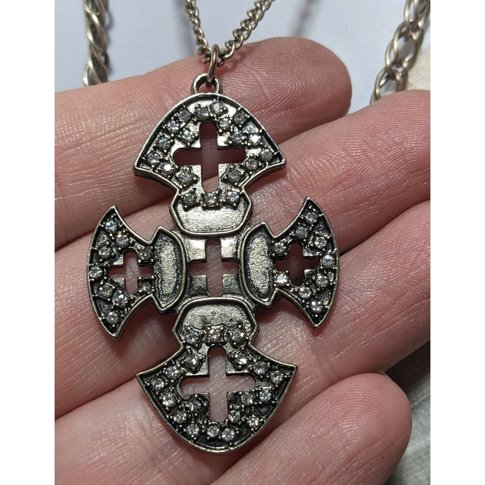 Other Whimsygoth Multilayer Double Pendant Cross And Cabochon Neck Size ONE SIZE - 5 Thumbnail