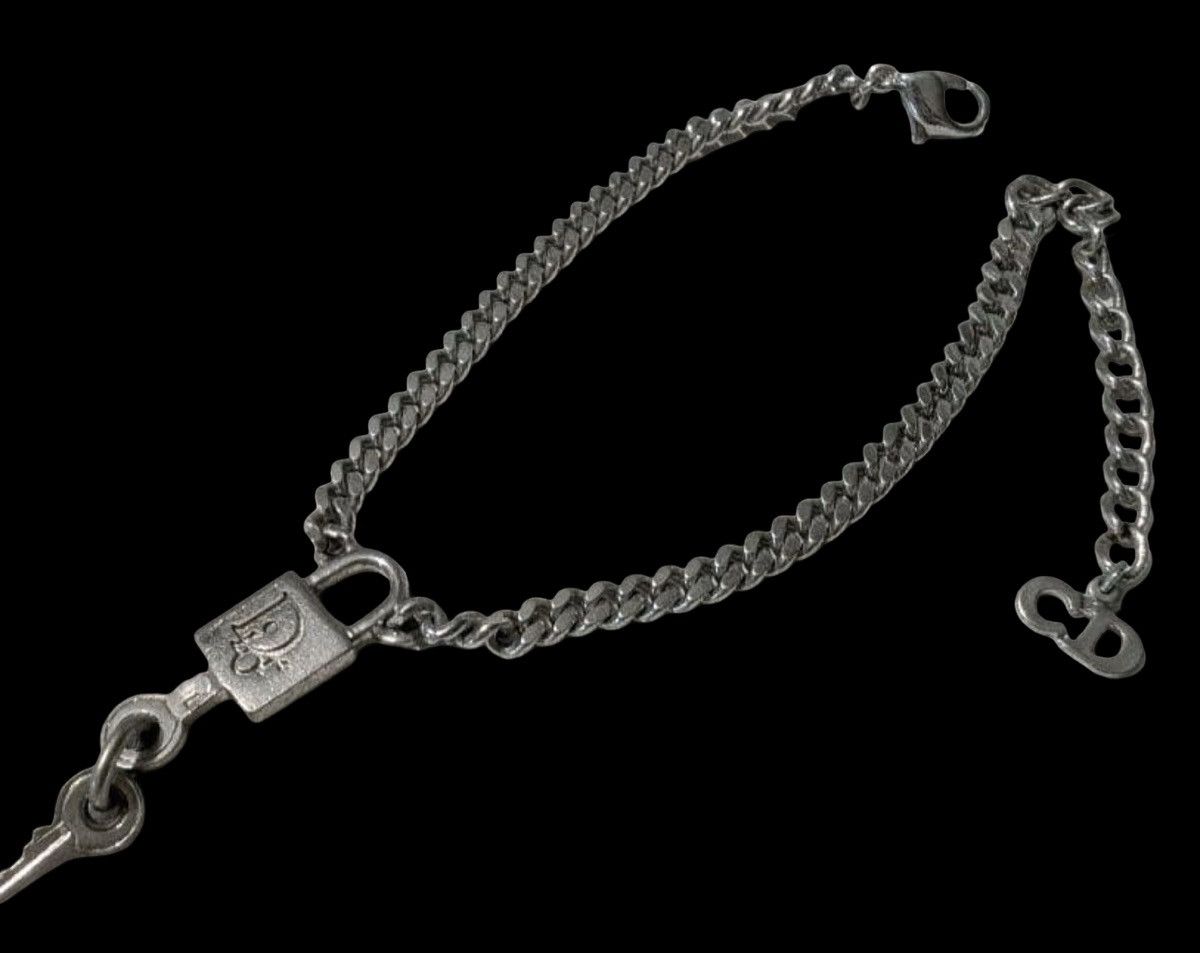 Dior Christian Dior Archival Silver Lock&Key Curb Chain Bracelet Size ONE SIZE - 2 Thumbnail