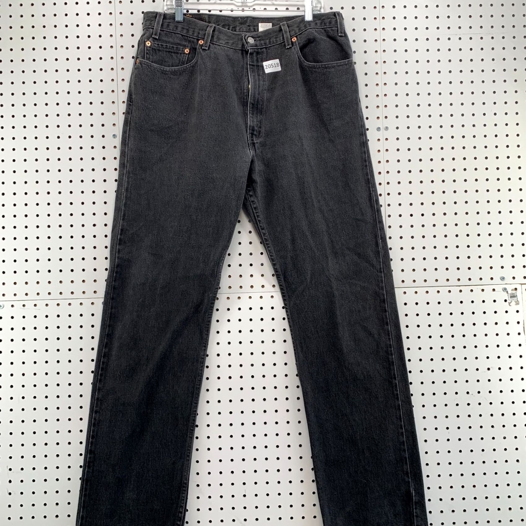 Levi's VINTAGE Levi's 505 Black Denim Jeans Mens Straight Regular 35x34 90s Theme Leather? Size US 38 / EU 54 - 2 Thumbnail
