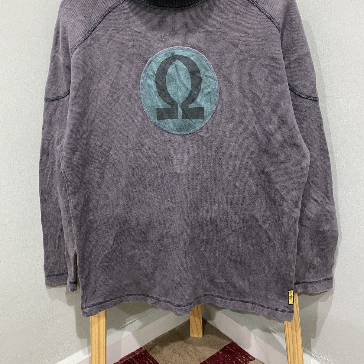 Armani Vintage Armani Jeans Omega Logo Mock Neck Sweatshirt Grey Size US M / EU 48-50 / 2 - 4 Thumbnail