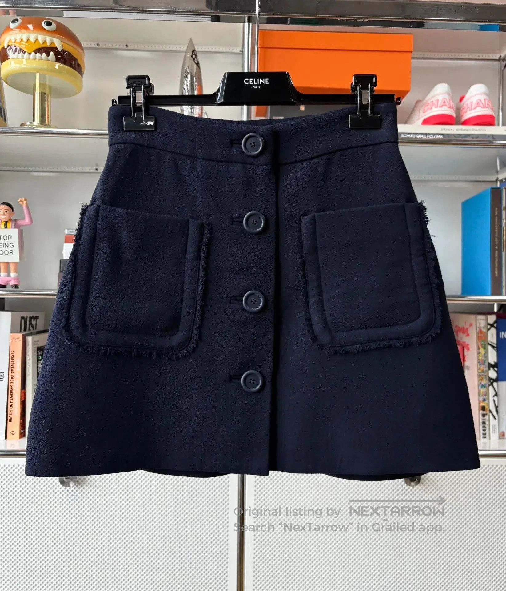 Miu Miu Miumiu Navy Wool A-Line Skirt IT42. Size 41" - 1 Thumbnail