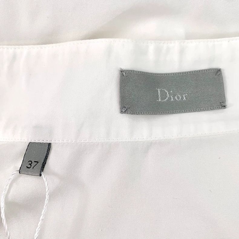 Dior Dior Size 37 White cotton lapel long-sleeved shirt 2501-Nex Size US XS / EU 42 / 0 - 5 Thumbnail