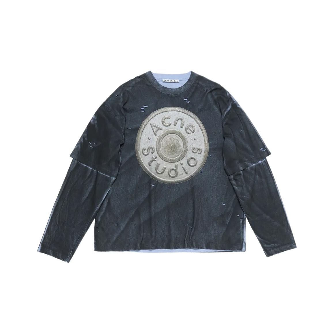 Acne Studios Acne Studios Distressed Graphic Long Sleeve T-Shirt Size S Size US S / EU 44-46 / 1 - 1 Thumbnail
