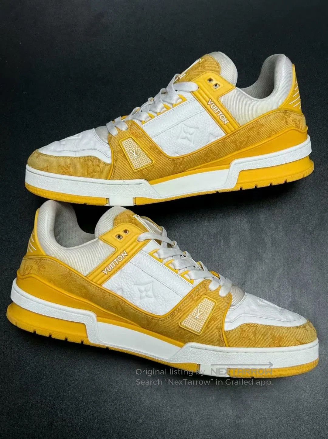 Louis Vuitton lv trainer yellow white sneakers uk9.5. Size US 9.5 / EU 42-43 - 6 Thumbnail