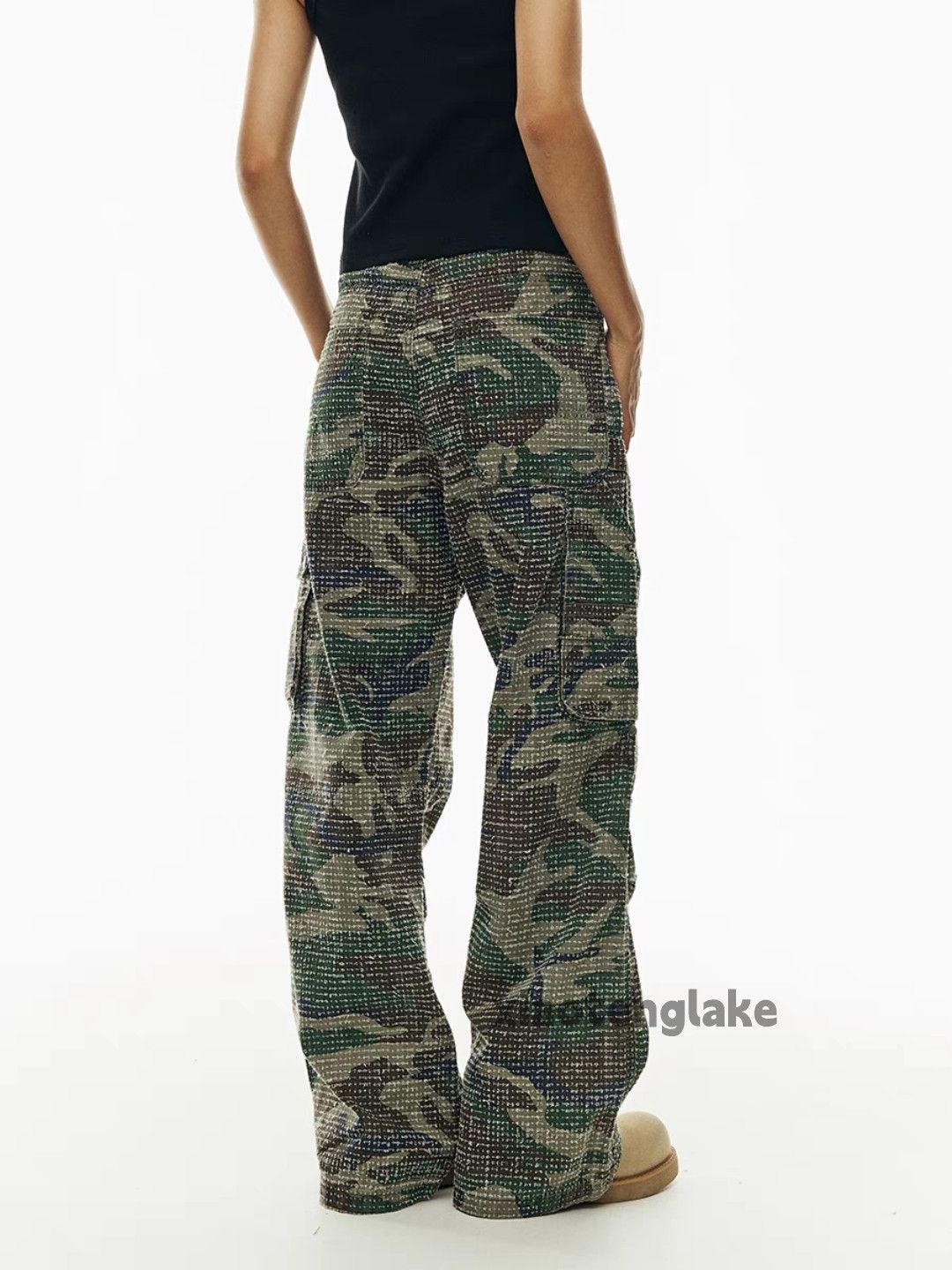 Designer × Japanese Brand × Vintage washed faded loose baggy camo utility cargo pants Size US 33 - 5 Thumbnail