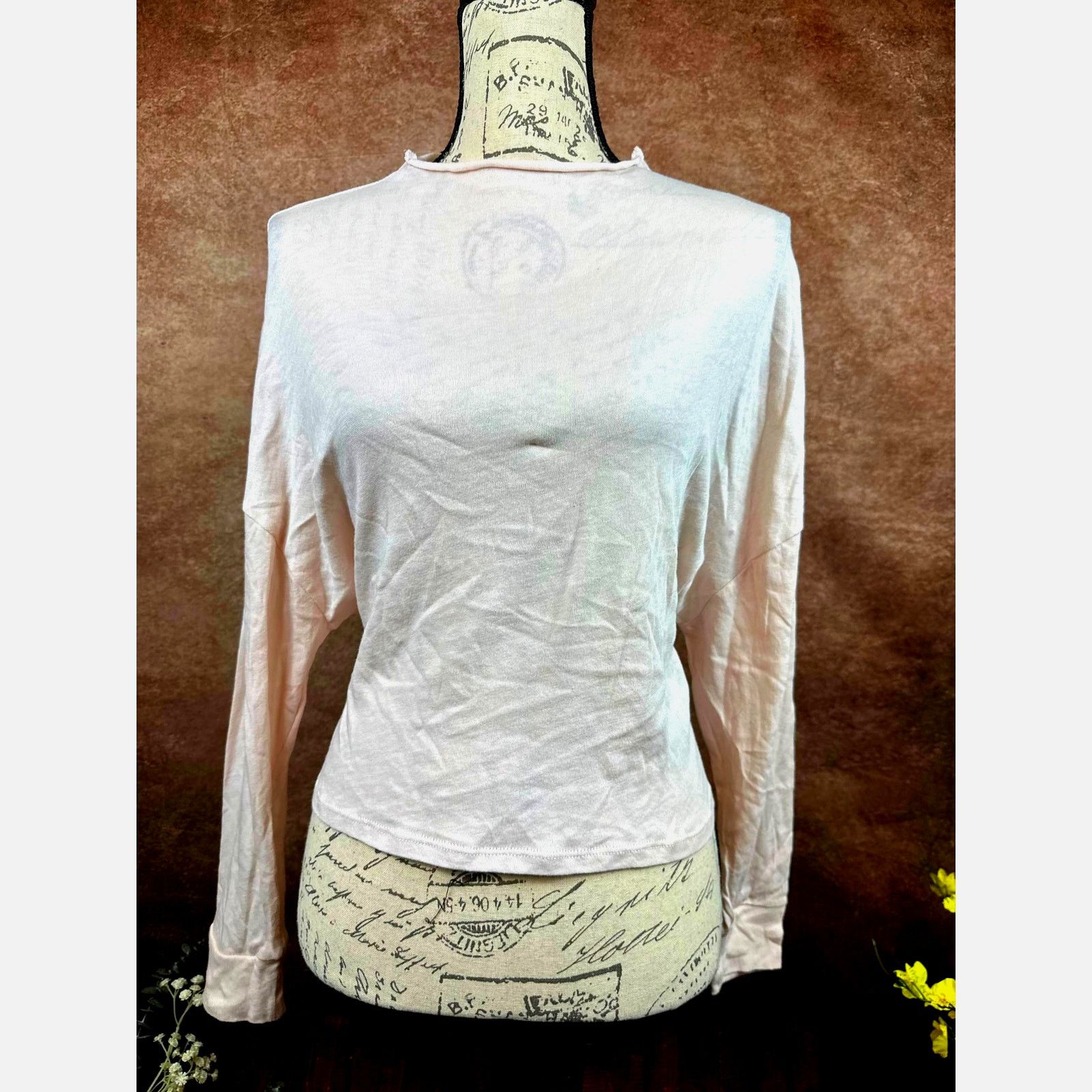 Other Chaser Gauzy Cotton Funnel Neck Drop Shoulder Light Pink S Size S / US 4 / IT 40 - 2 Thumbnail