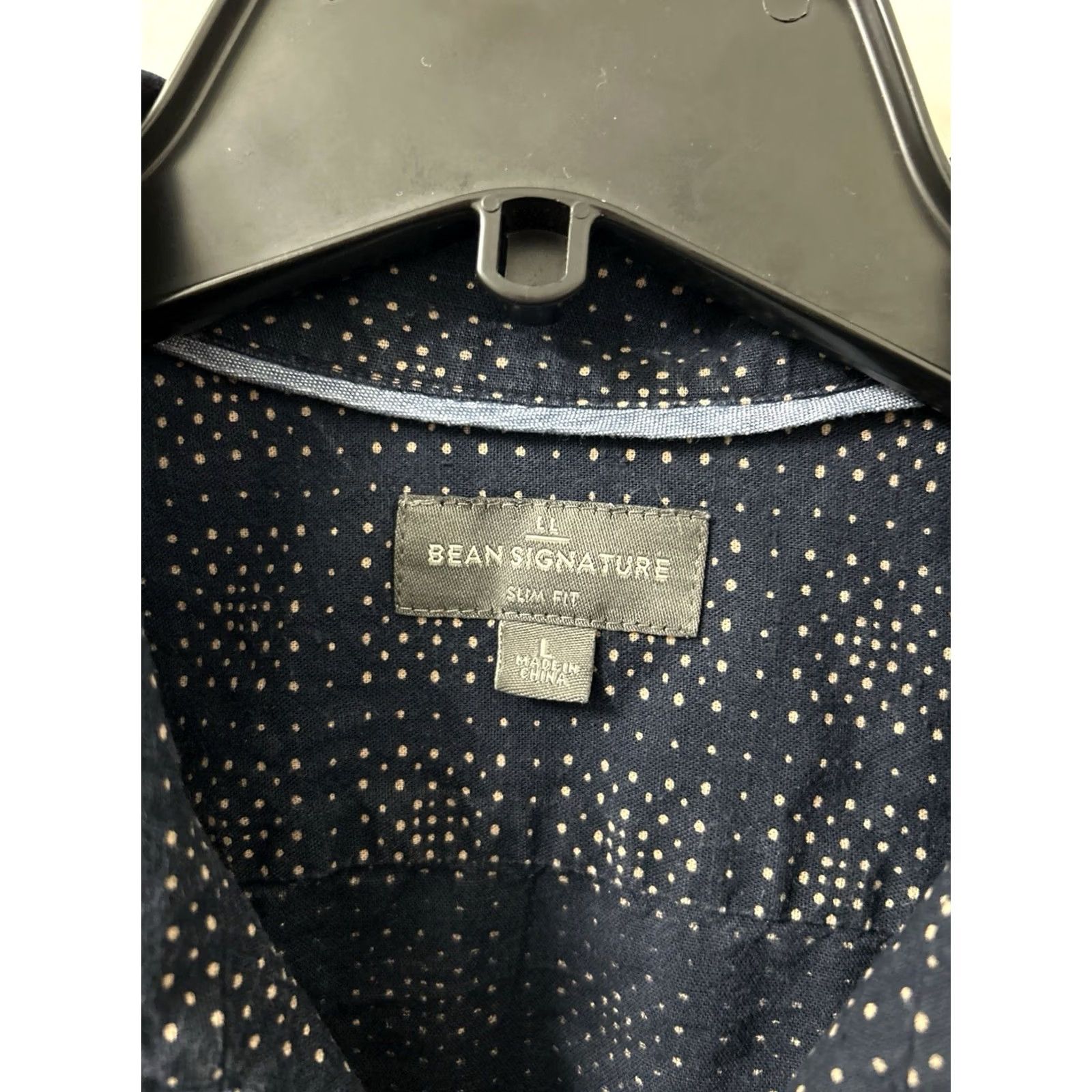 Vintage LL Bean Shirt Mens L Navy Blue Geometric Slim Fit Button-Down Short Sleeve Casual City Classic Size US L / EU 52-54 / 3 - 6 Thumbnail