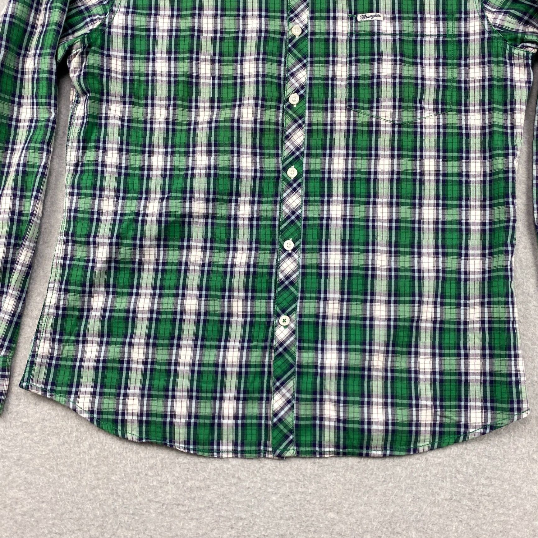 Wrangler VINTAGE Wrangler Greensboro Rugged Button Up Shirt Mens Large Green Plaid Western Rodeo Size US L / EU 52-54 / 3 - 3 Thumbnail