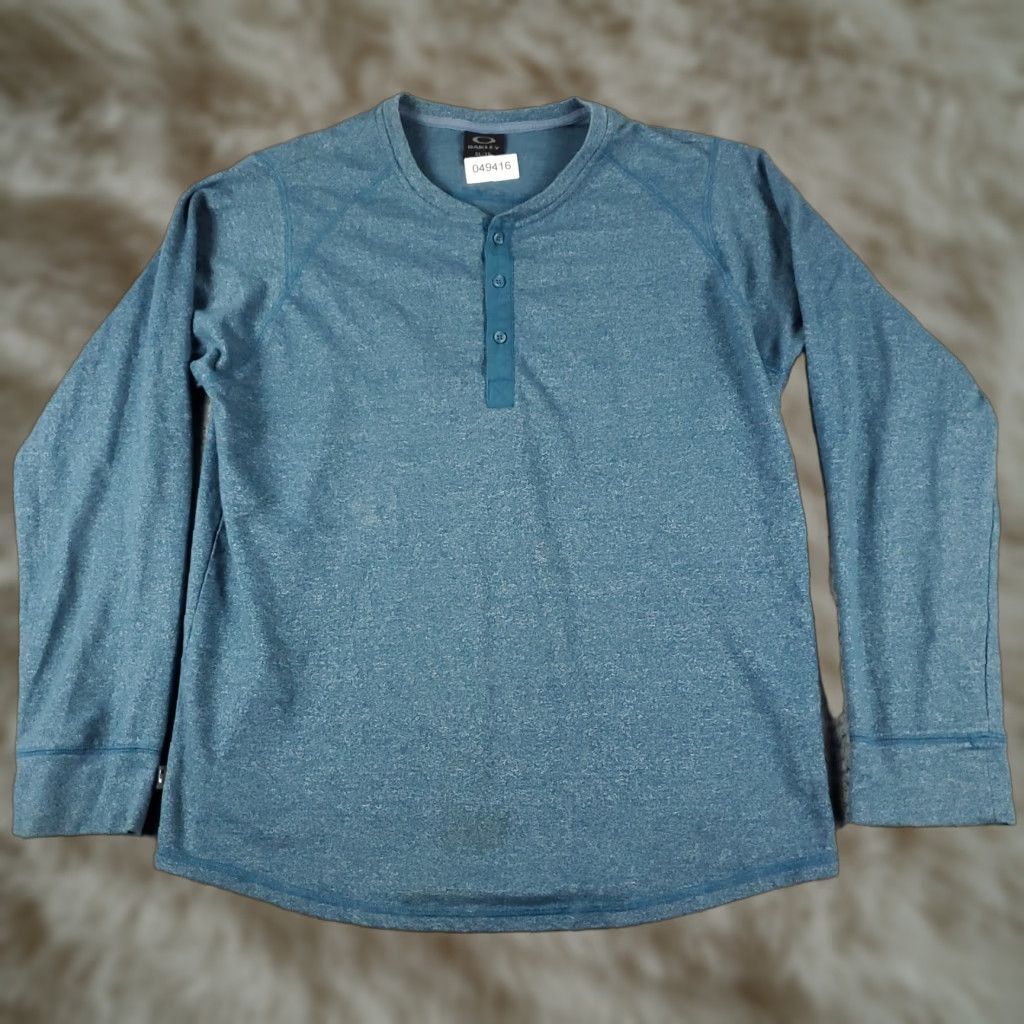 Oakley Oakley T Shirt Mens XL Blue Crew Neck Casual Long Sleeve Logo Cotton Blend Polyester Size US XL / EU 56 / 4 - 1 Thumbnail