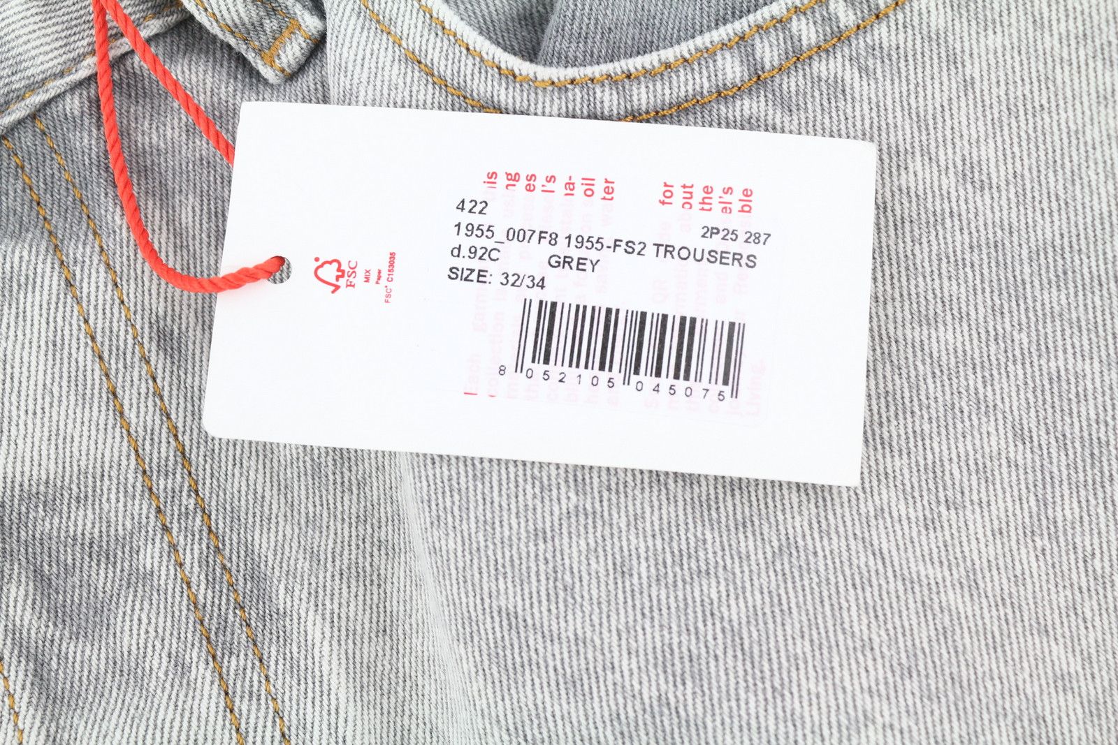 Diesel 1955-FS2 007F8 W32/L34 Side Zip Regular Straight 85389 Size US 32 / EU 48 - 8 Thumbnail