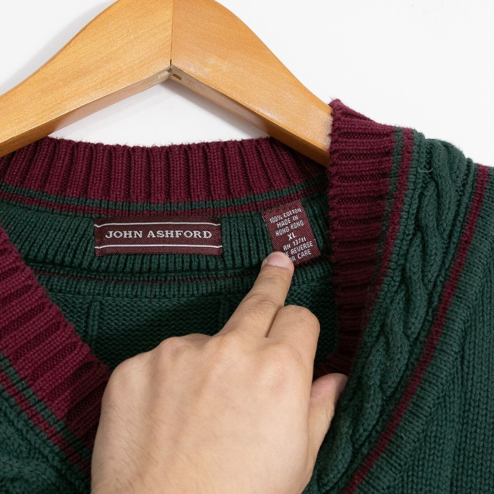 Vintage Vintage John Ashford Tennis Knit Sweater Mens XL Cable Knit Size US XL / EU 56 / 4 - 5 Thumbnail