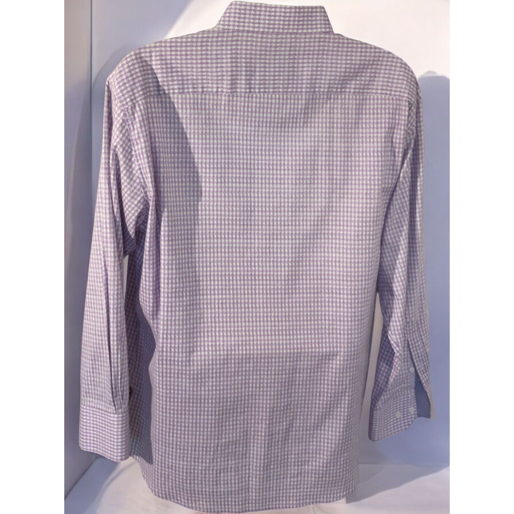English Laundry English Laundry Mens Lavender Gingham Long Sleeve Shirt XL Size US XL / EU 56 / 4 - 3 Thumbnail