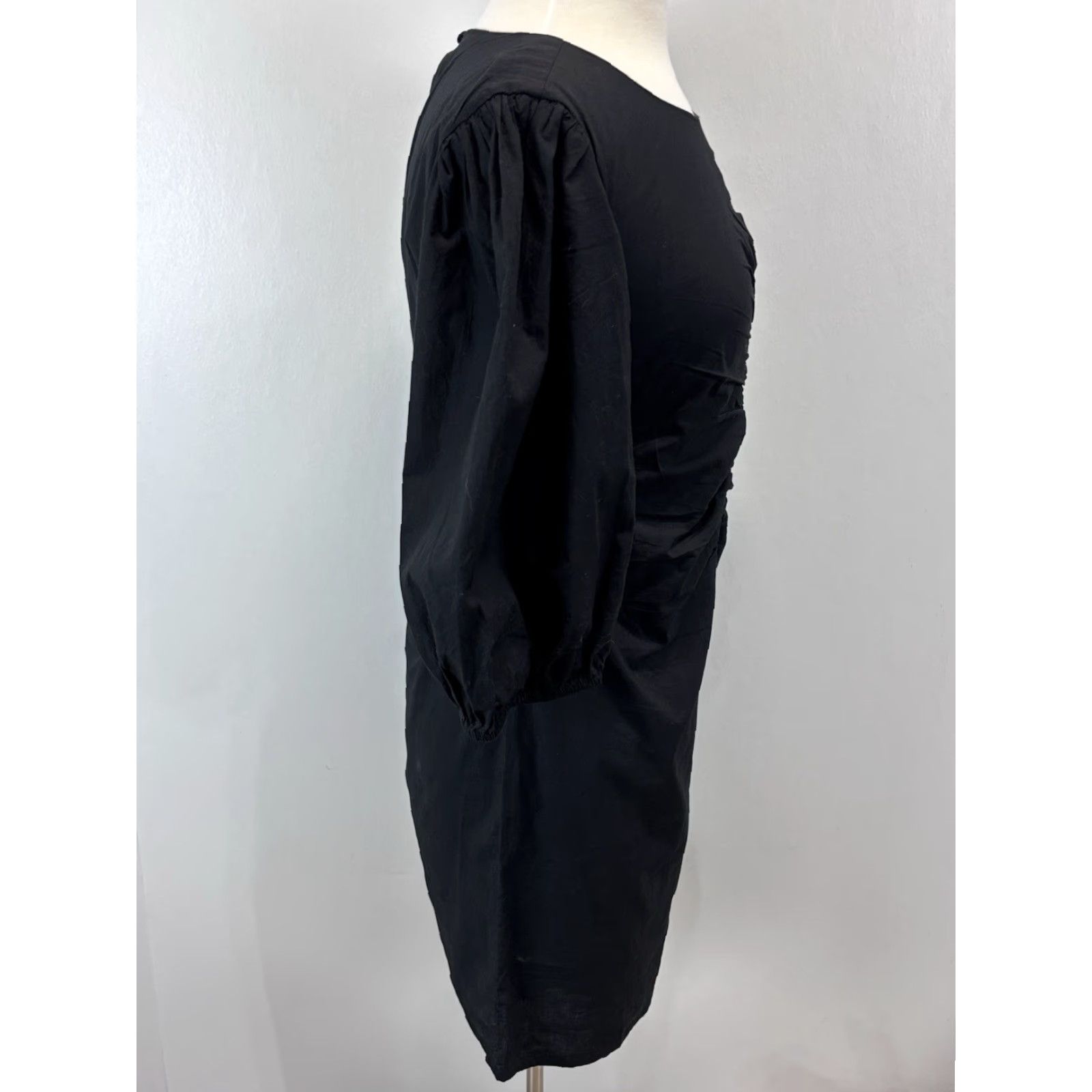 Free People Free People Hope Mini Dress Sz Small Women’s Black Puff Sleeve Ruched Fitted Size S / US 4 / IT 40 - 4 Thumbnail