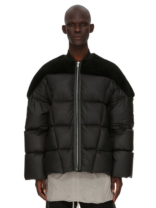 Rick Owens RICK OWENS JACKET LEATHER PUFFER BOMBER DENIM DOWN COAT