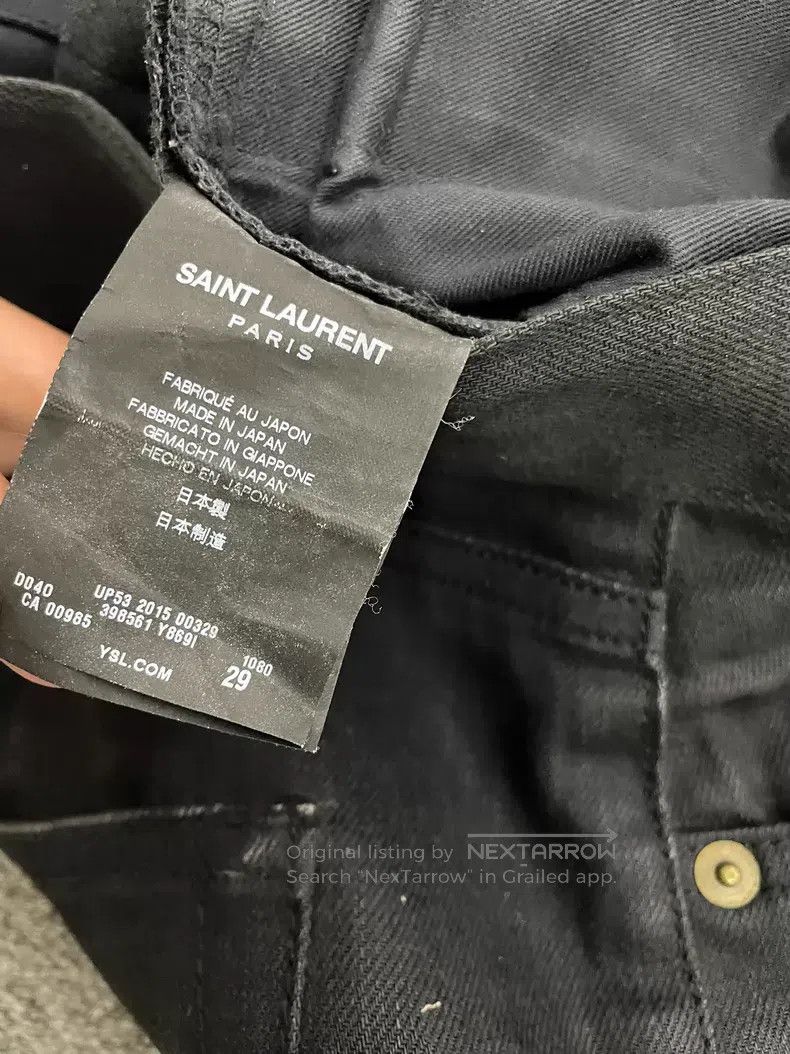 Saint Laurent Paris Saint Laurent Paris Wax Faced Knee Cut Denim Pants i Size US 29 - 7 Thumbnail