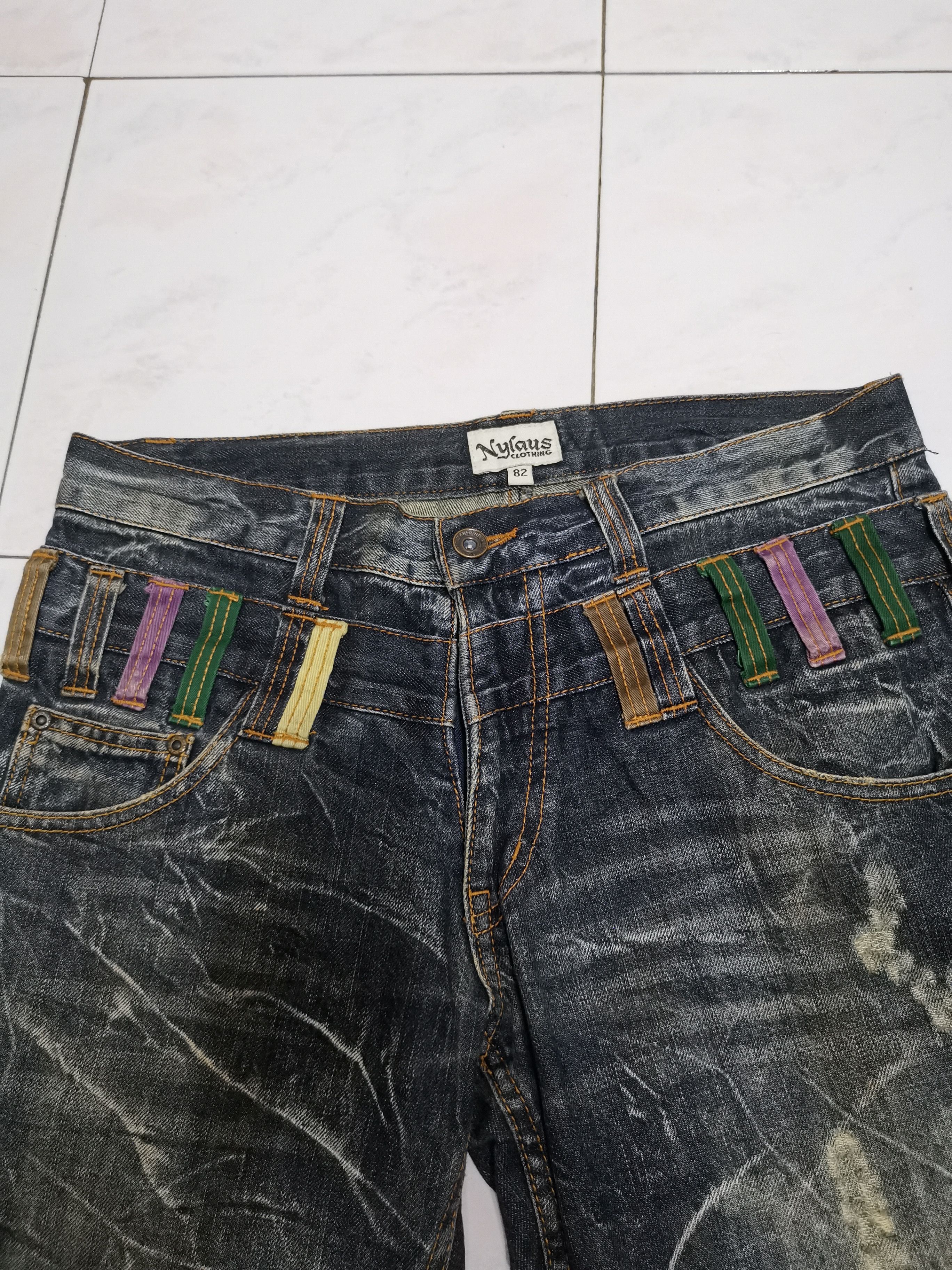Tornado Mart Nylaus rare nice design double waist jeans Size US 32 / EU 48 - 11 Thumbnail