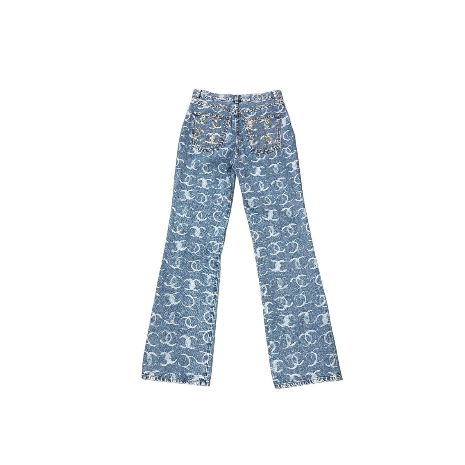 Chanel Chanel Denim White CC Printed Logo Sequin Regular Jeans 38 Size 26" / US 2 / IT 38 - 13 Thumbnail