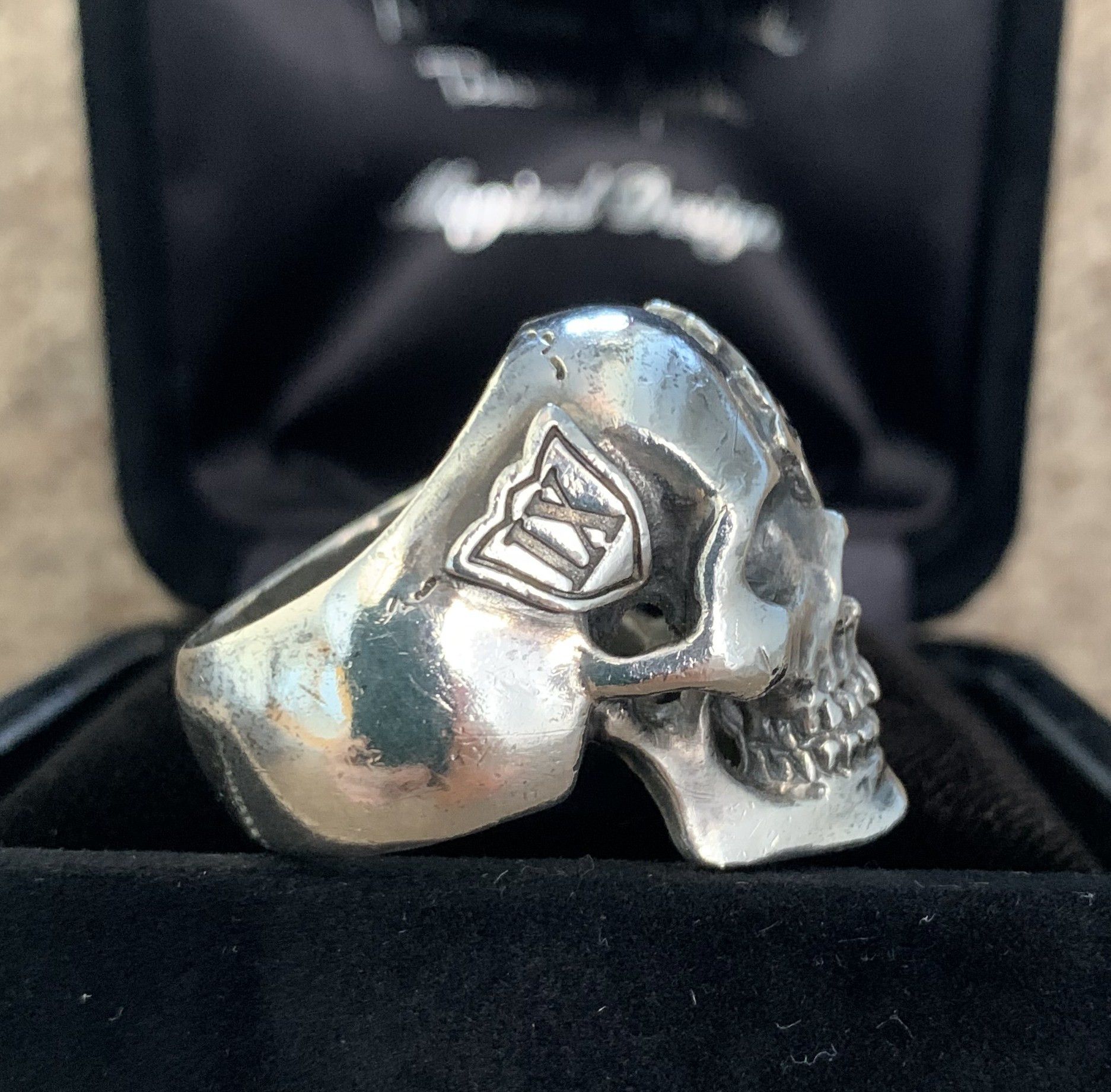 Number (N)ine SS05 "Nightcrawler" Bejeweled Silver Skull Ring w/ box Size ONE SIZE - 4 Thumbnail