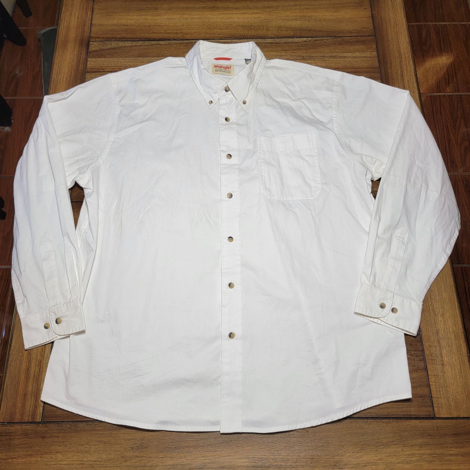 Wrangler Wrangler Authentics LS White Full Button Western Shirt - XL Size US XL / EU 56 / 4 - 1 Thumbnail