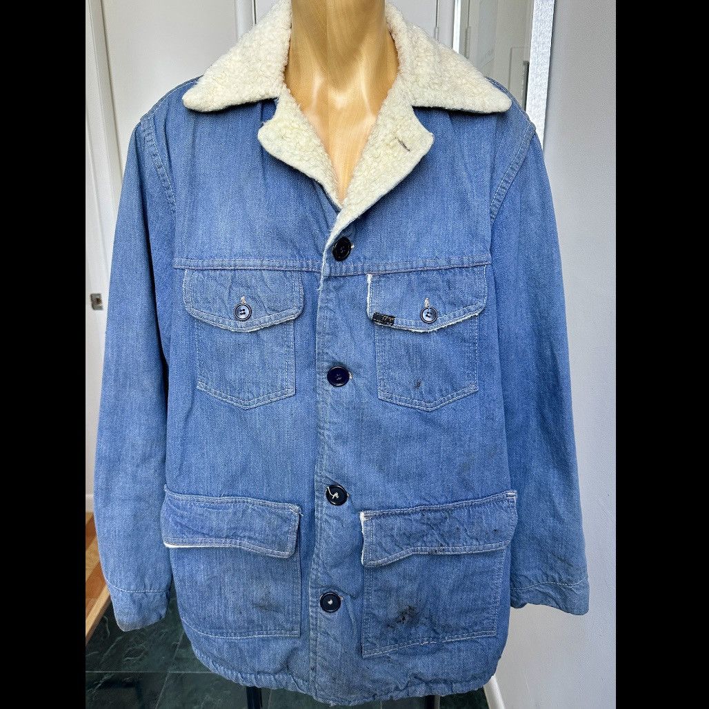 Sears 1970s SEARS DENIM JACKET SHEARLING SHERPA LINING CHORE 44 T Size US L / EU 52-54 / 3 - 1 Thumbnail