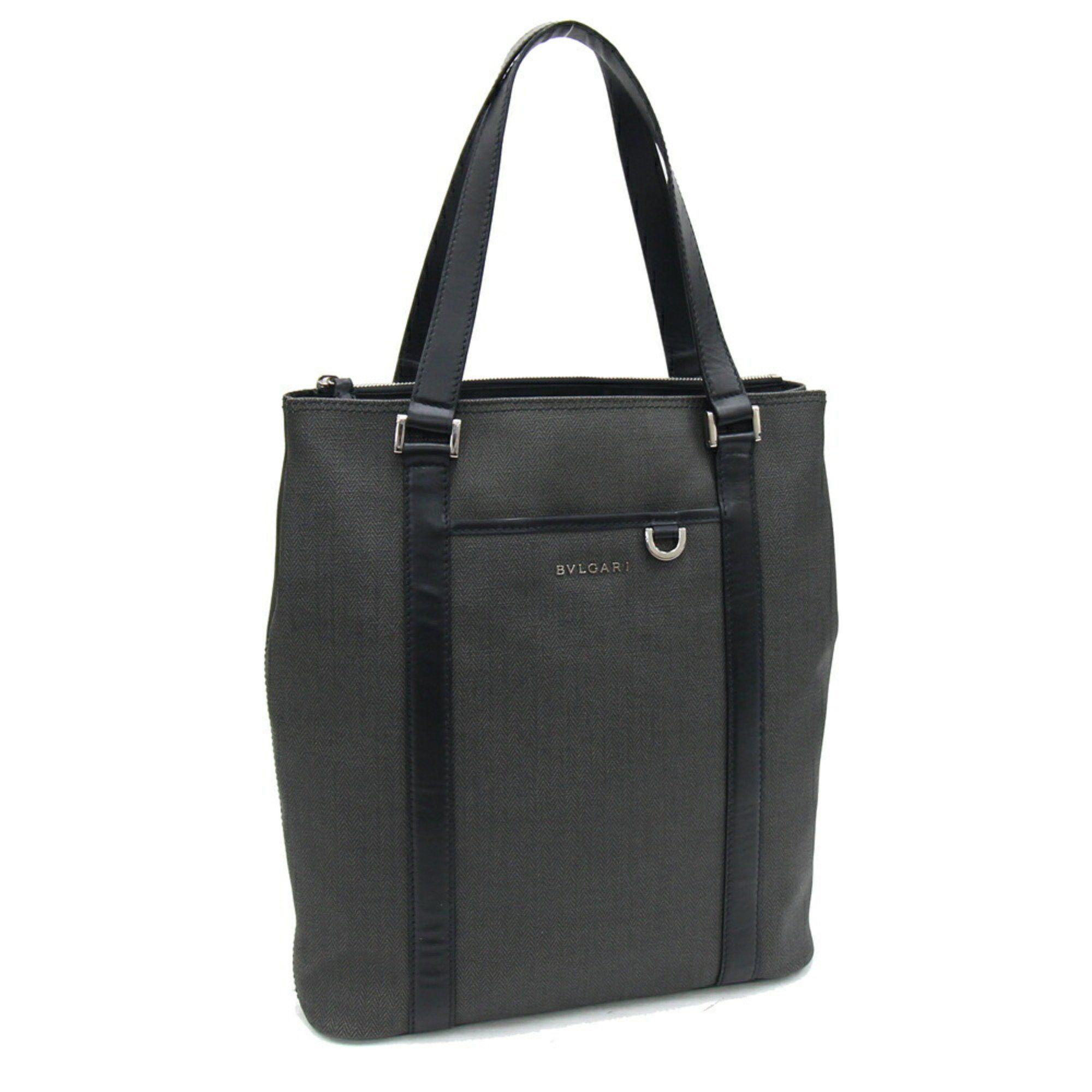 Bvlgari BVLGARI Tote Bag Weekend 32411 Grey Black PVC Leather Tweed Men's Size ONE SIZE - 1 Thumbnail